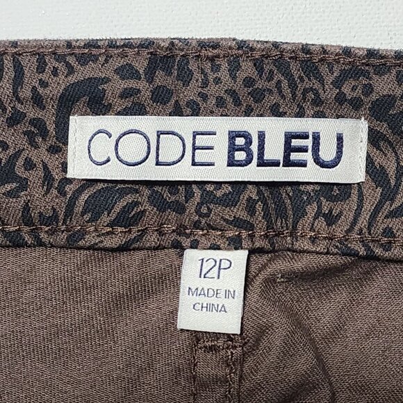 Code Bleu Brown Artsy Animal Print High Rise Straight Leg Jeans - Picture 6 of 8